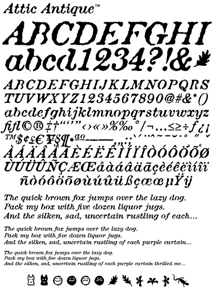 Attic Antique Italic Character Set