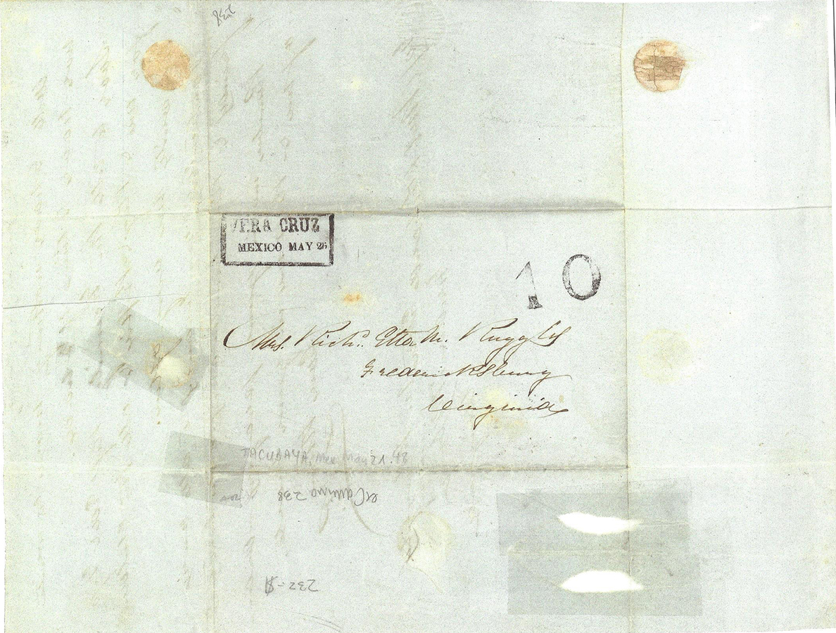 Address page of the Ruggles letter. Address page of the Ruggles letter.
