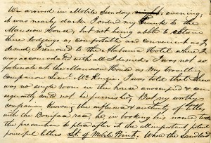 Detail from Mirabeau B. Lamar’s journal. Detail from Mirabeau B. Lamar’s journal.