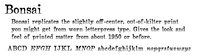 Bonsai font family